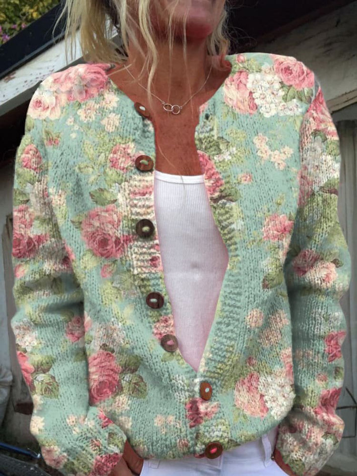 Cinthia | Cardigan with a floral motif