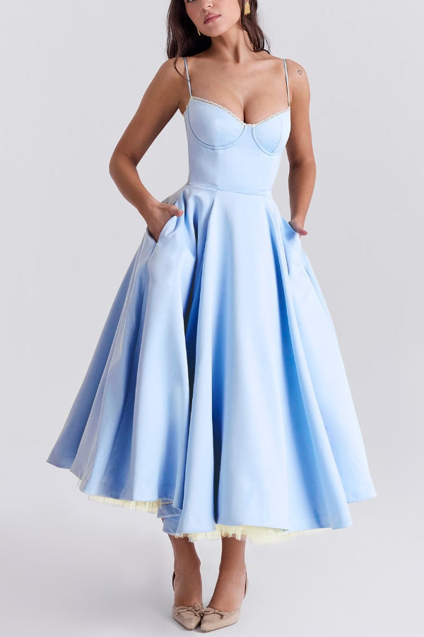 Lorraine® | Strapless V-neck sleeveless tutu maxi dress