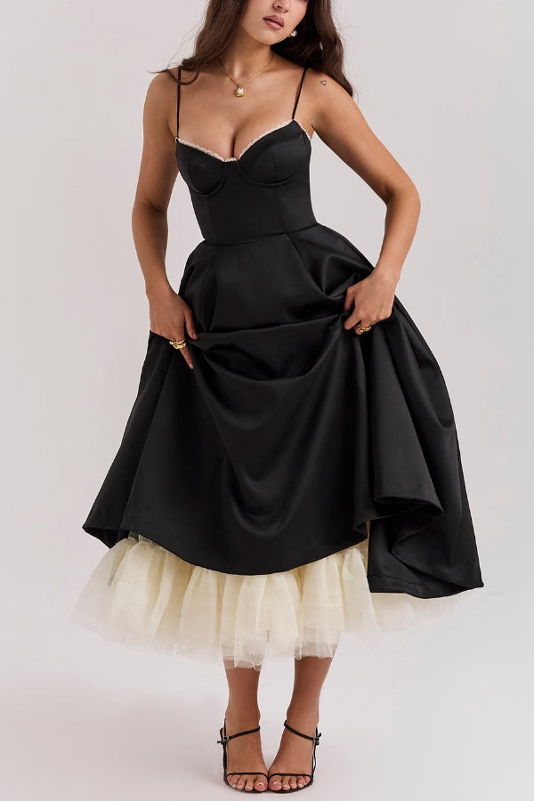 Lorraine® | Strapless V-neck sleeveless tutu maxi dress