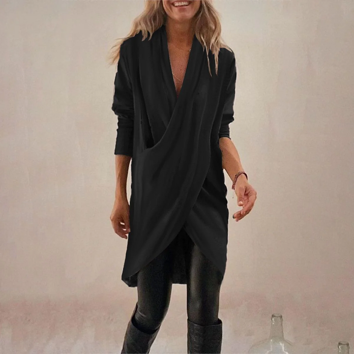 Eva® | Black Simple Long Sleeve Top for Women