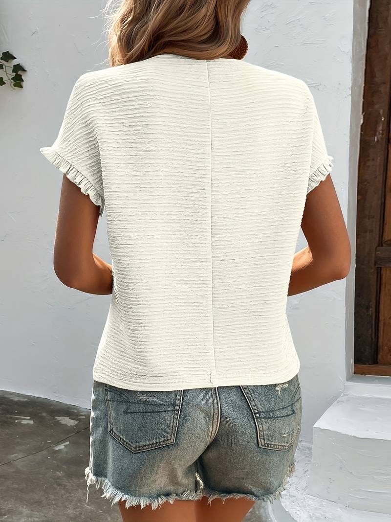 Agnese® | Casual Summer T-Shirt With A Crew Neck And Short Sleeves