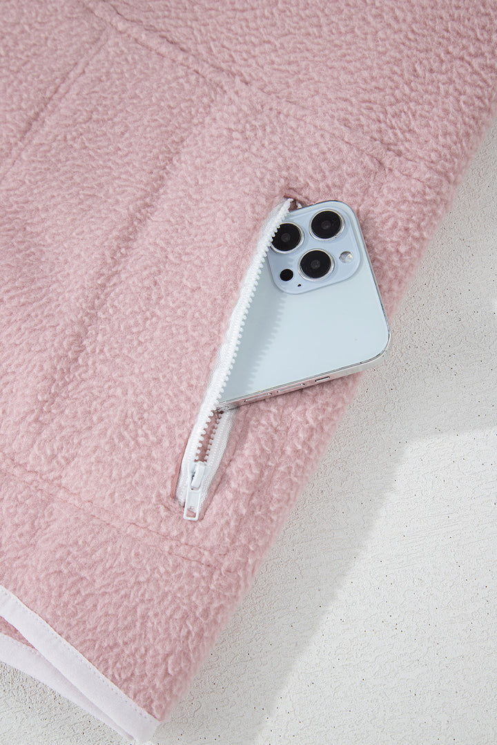 Natalia | Long-sleeved sweatshirt with a half-length snap fastening and side slit pockets