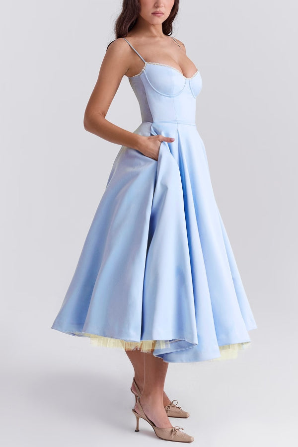 Lorraine® | Strapless V-neck sleeveless tutu maxi dress