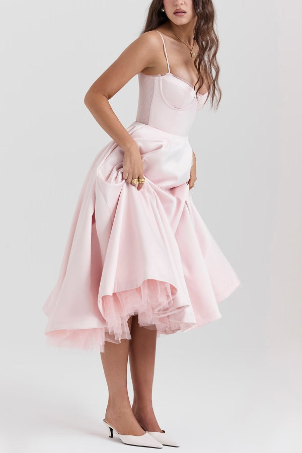 Lorraine® | Strapless V-neck sleeveless tutu maxi dress