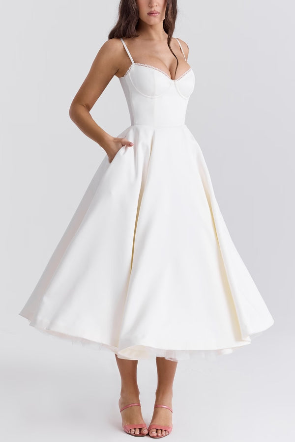 Lorraine® | Strapless V-neck sleeveless tutu maxi dress
