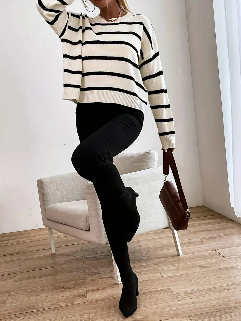 Laura® | Women's striped casual sweater