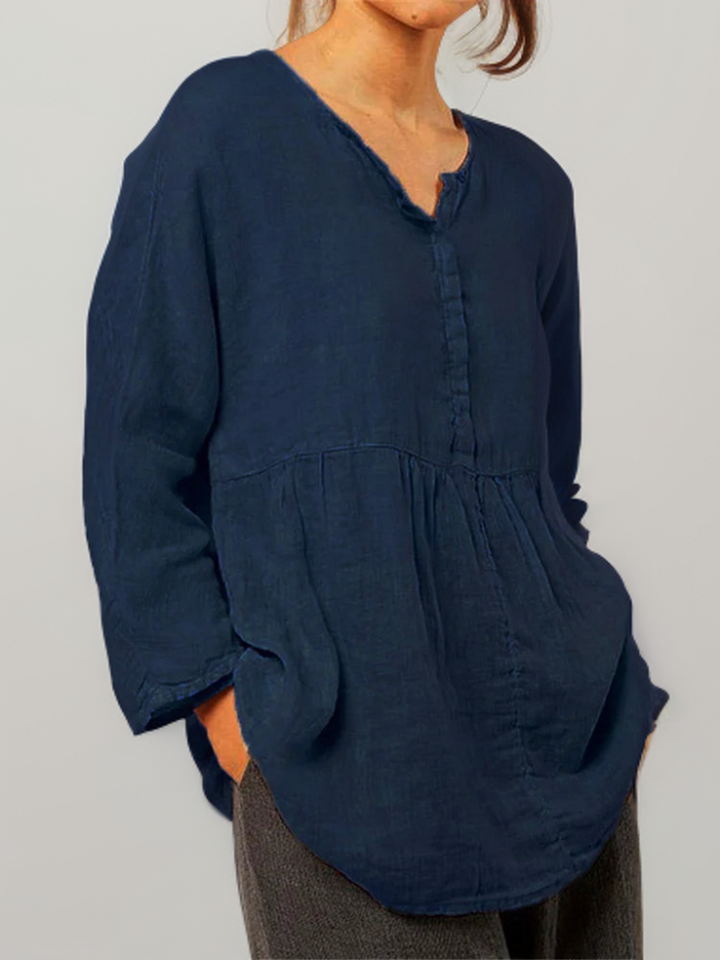 Naia® | Comfortable Tunic With Button Placket In A-Line