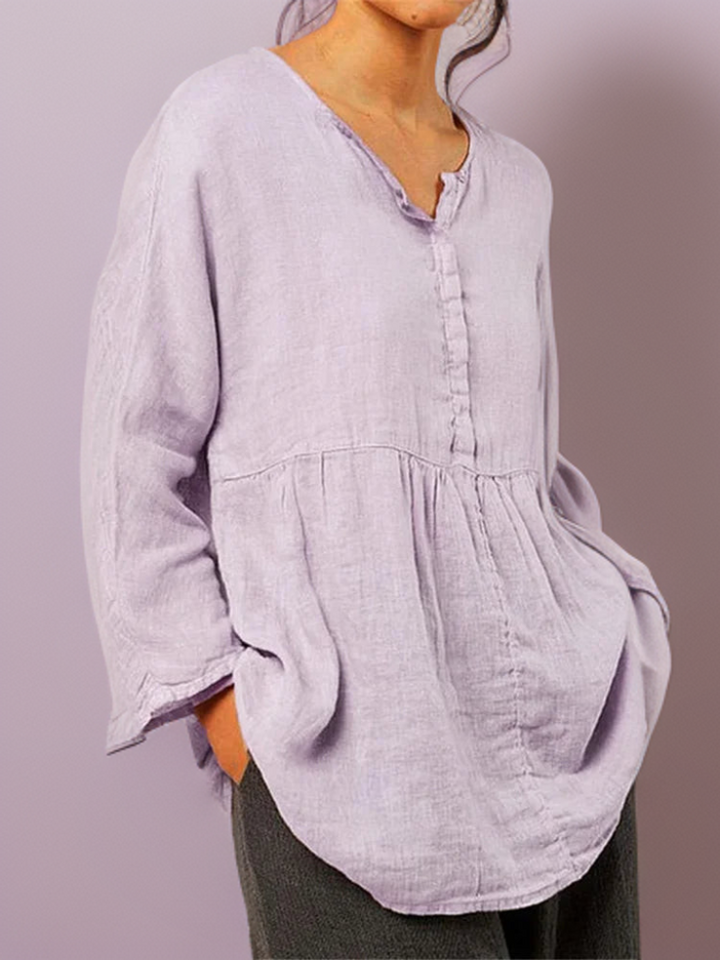 Naia® | Comfortable Tunic With Button Placket In A-Line