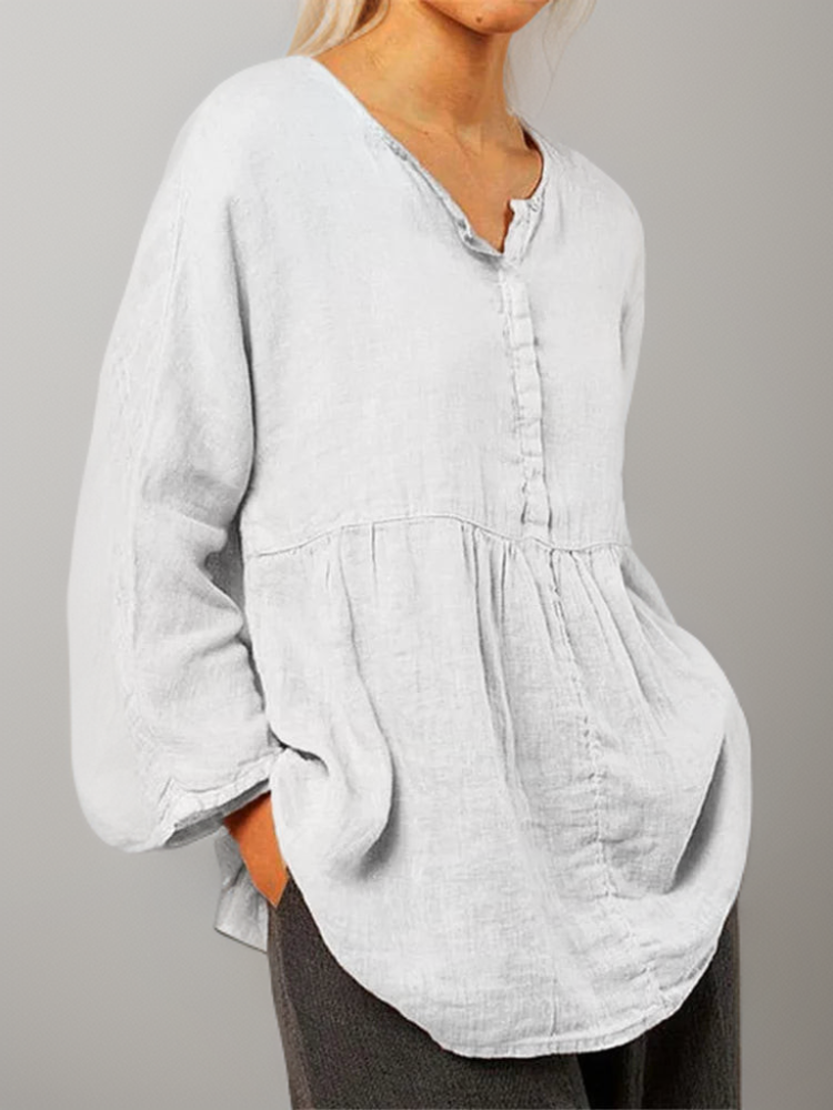 Naia® | Comfortable Tunic With Button Placket In A-Line