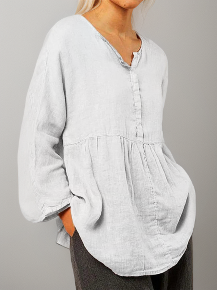 Naia® | Comfortable Tunic With Button Placket In A-Line