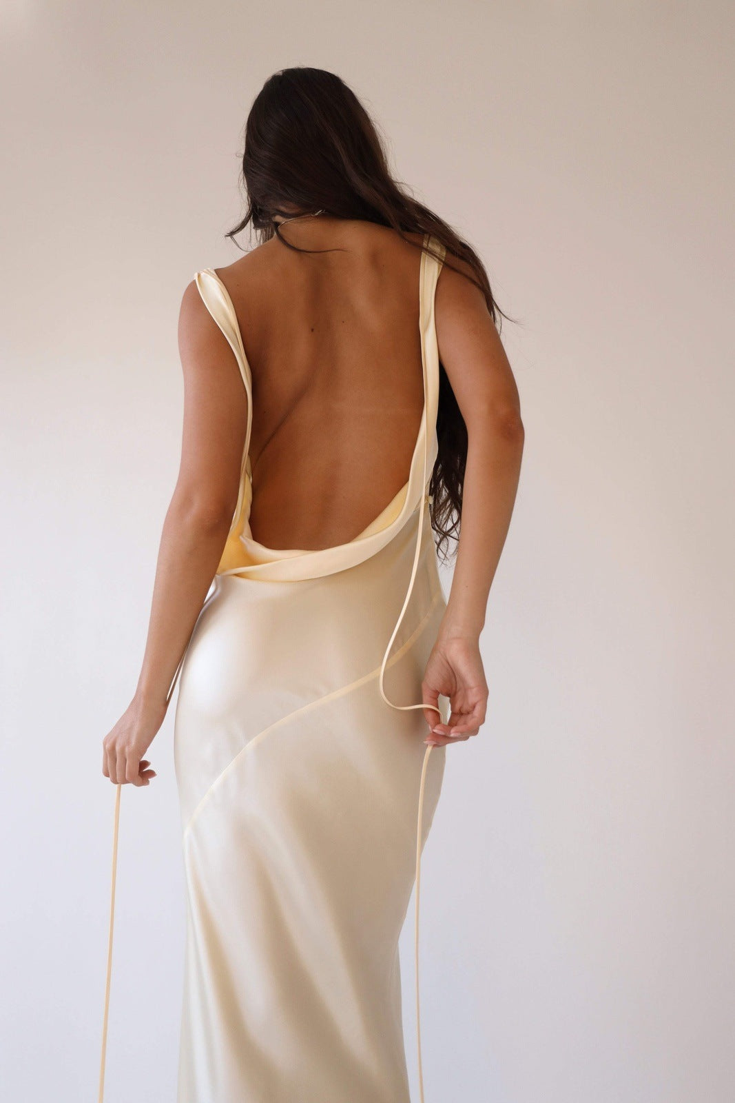 Tamara® | Cowlies Backless Satin Maxi Dress
