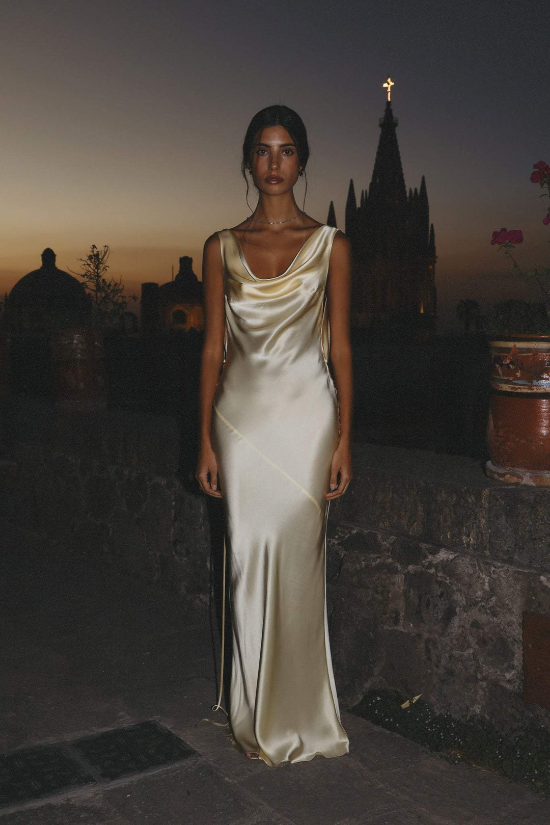 Tamara® | Cowlies Backless Satin Maxi Dress