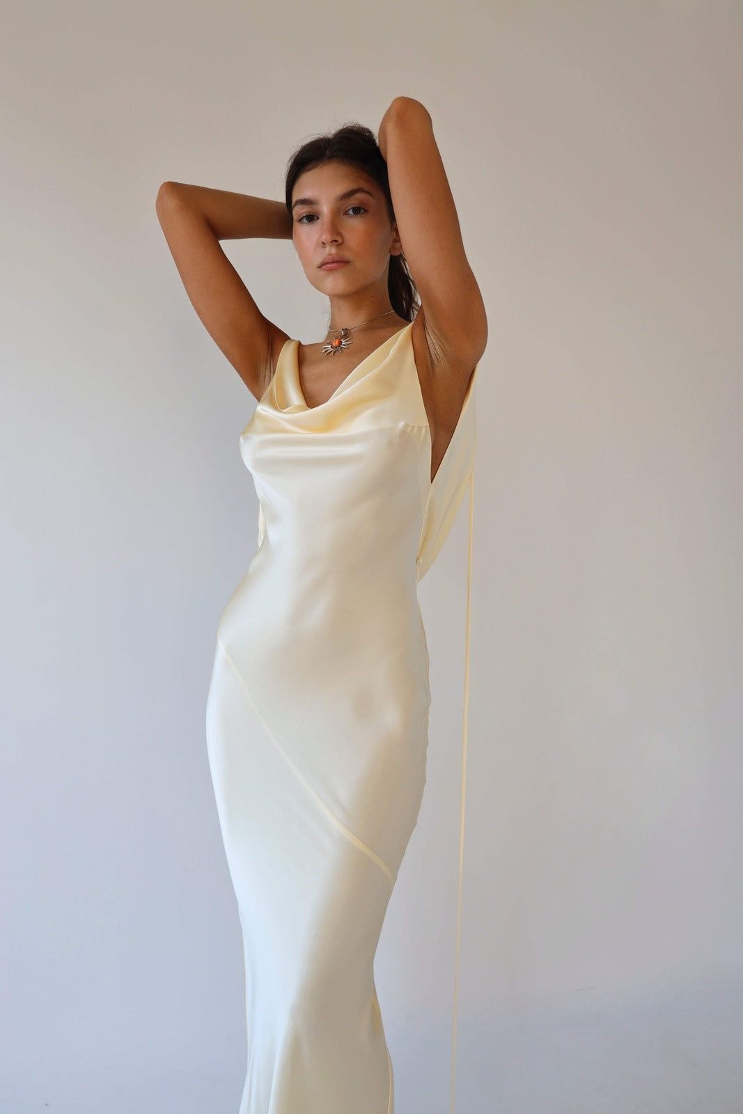 Tamara® | Cowlies Backless Satin Maxi Dress