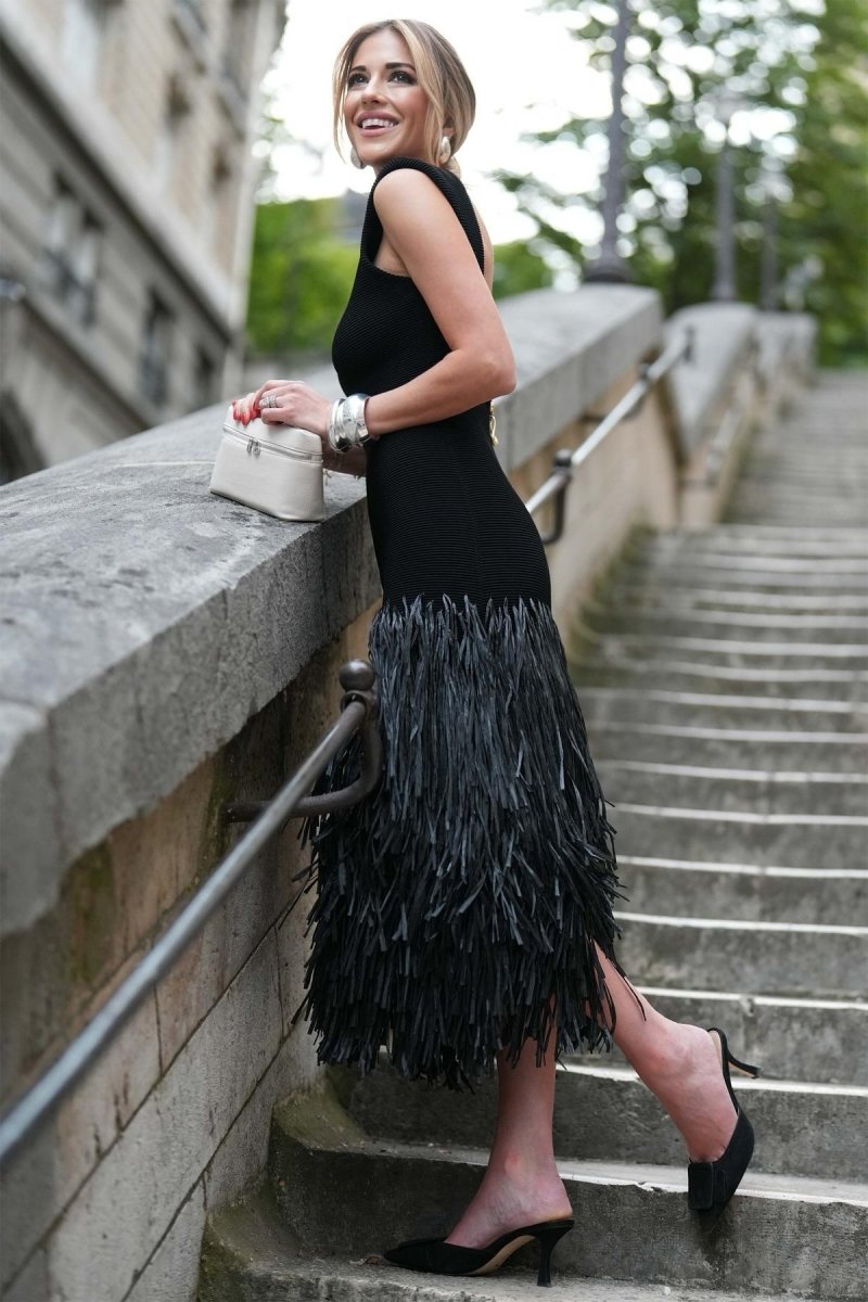Wendy® | Backless Midi Dress In Knitted Fabric With Tassels