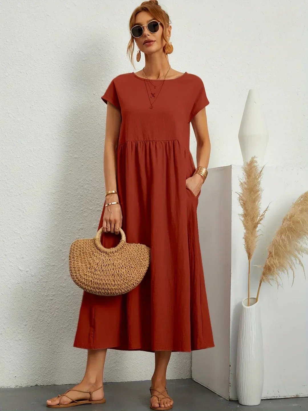 Stella™ | Elegant Fluid Midi Dress