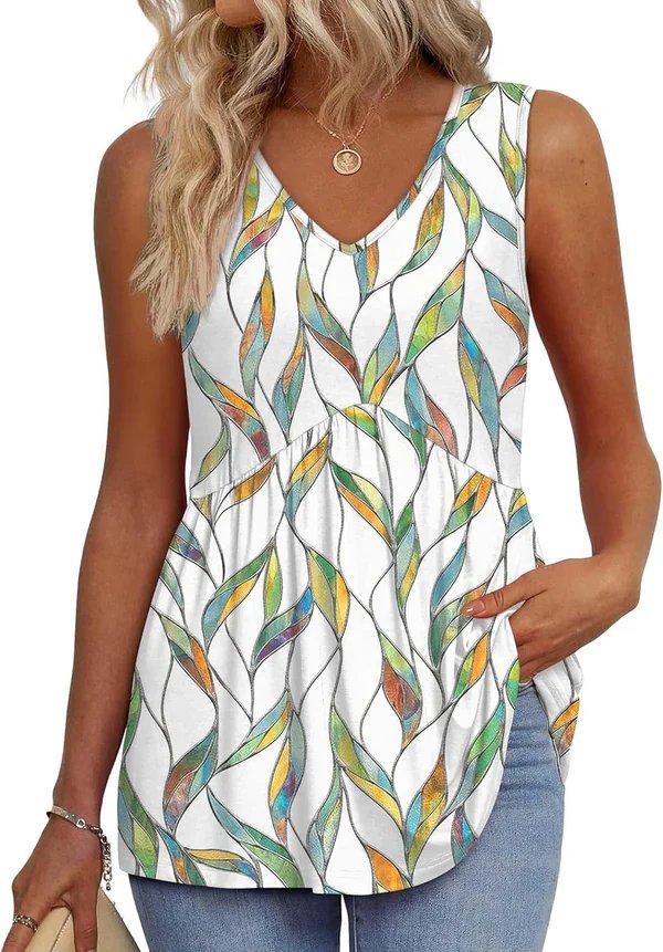 Bella™ | Breathable V-Neck Peplum Tank Top