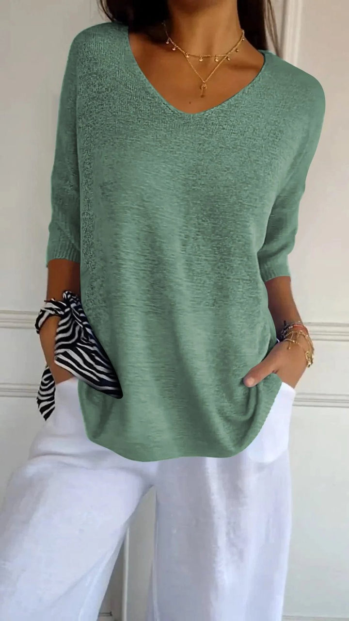 Sofia™ | V-Neck Knit Pullover Top