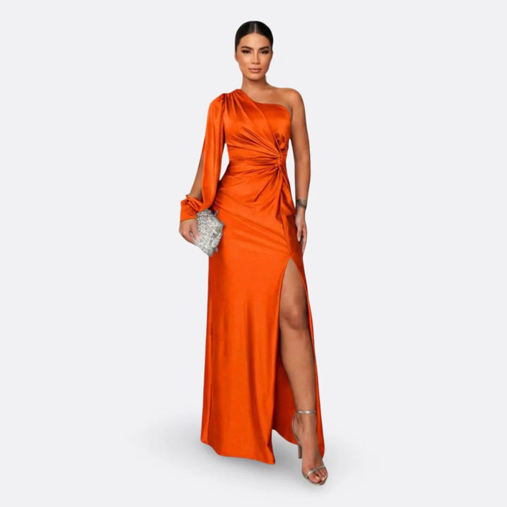 Daphne™ | One-Shoulder Maxi Dress with Twist Detail