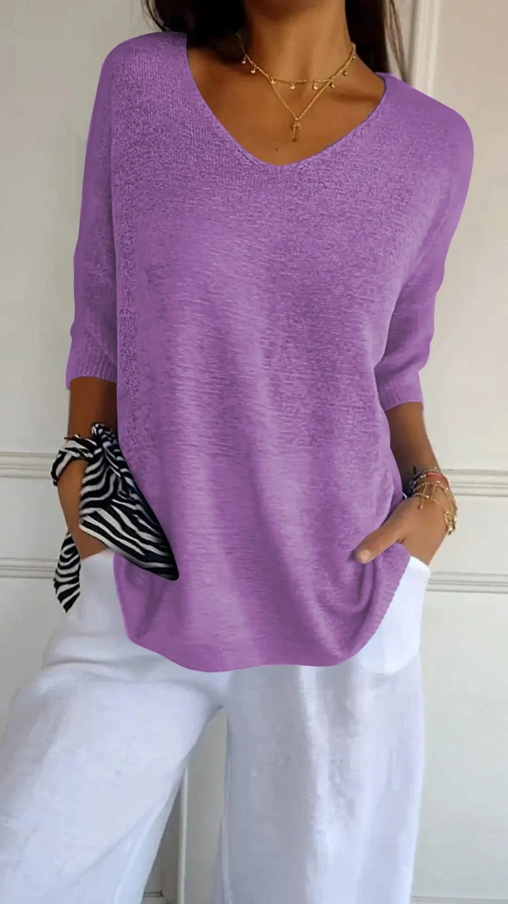 Sofia™ | V-Neck Knit Pullover Top