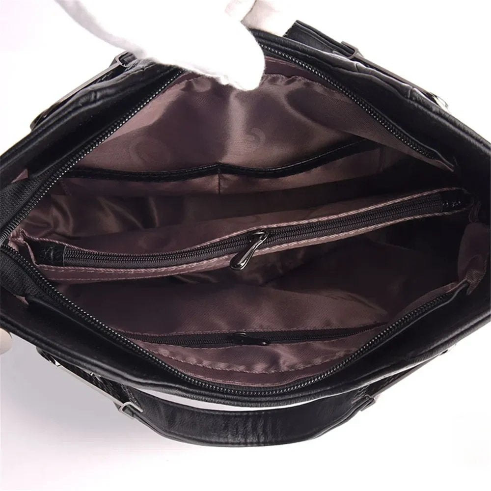 Paisley™ | Pebbled Leather Triple Compartment Tote