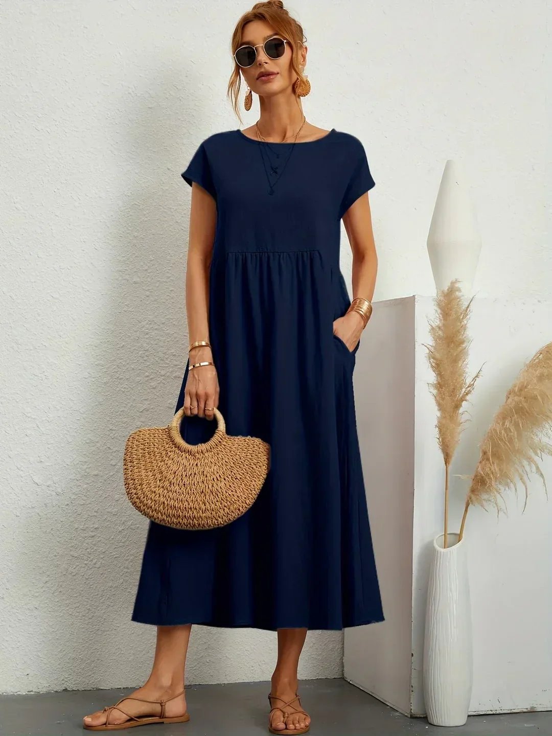 Stella™ | Elegant Fluid Midi Dress