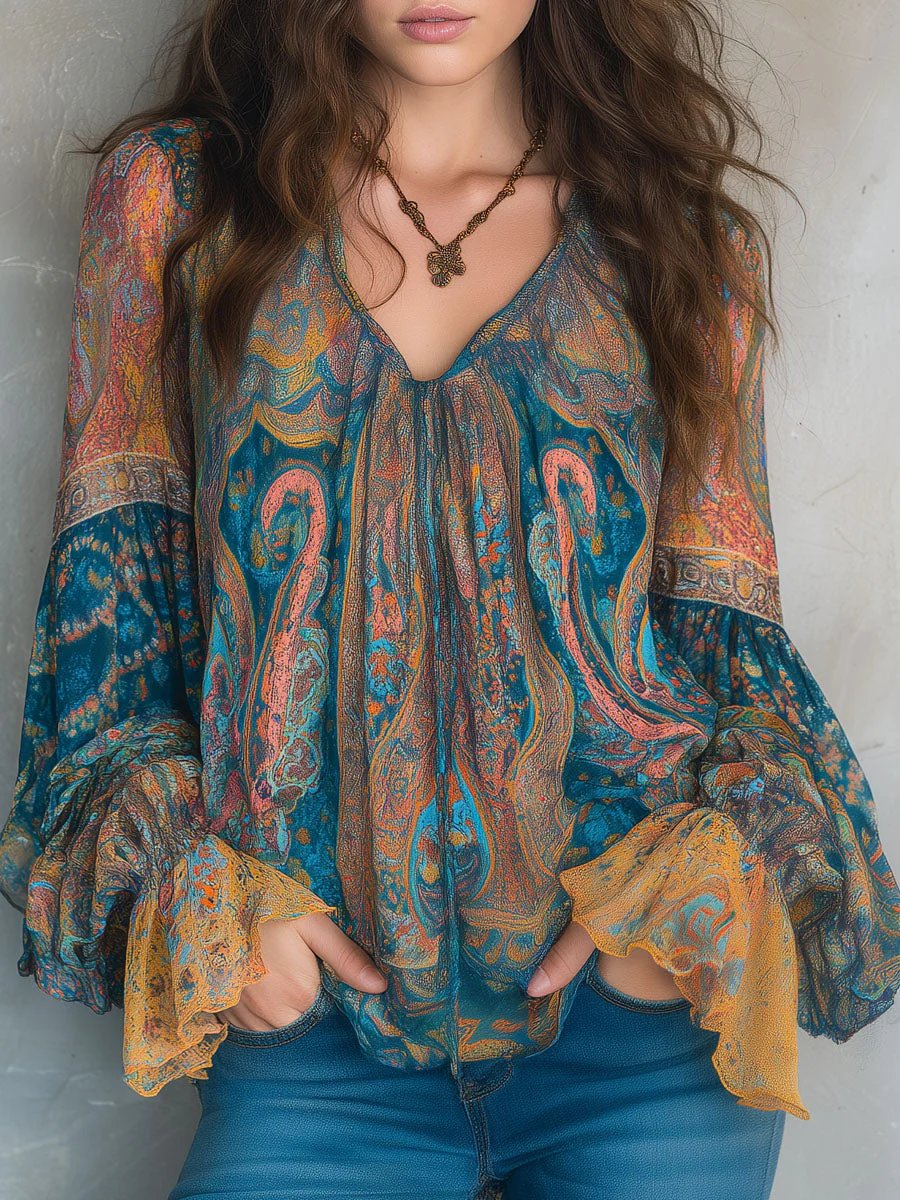 Eliana™ | Lightweight Ruffled Cuff Blouse