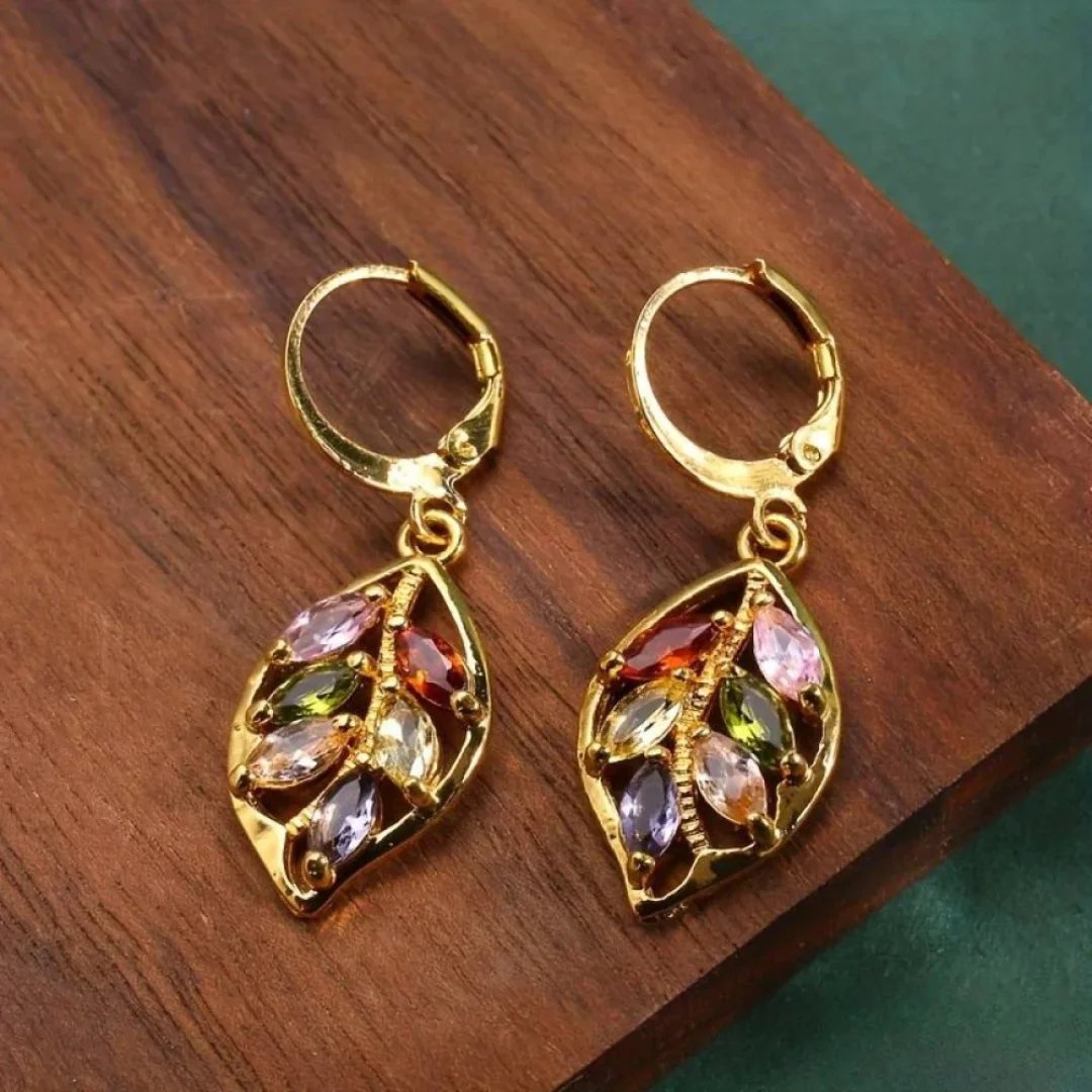 Ana™ | Vintage Multi-Stone Leaf Earrings