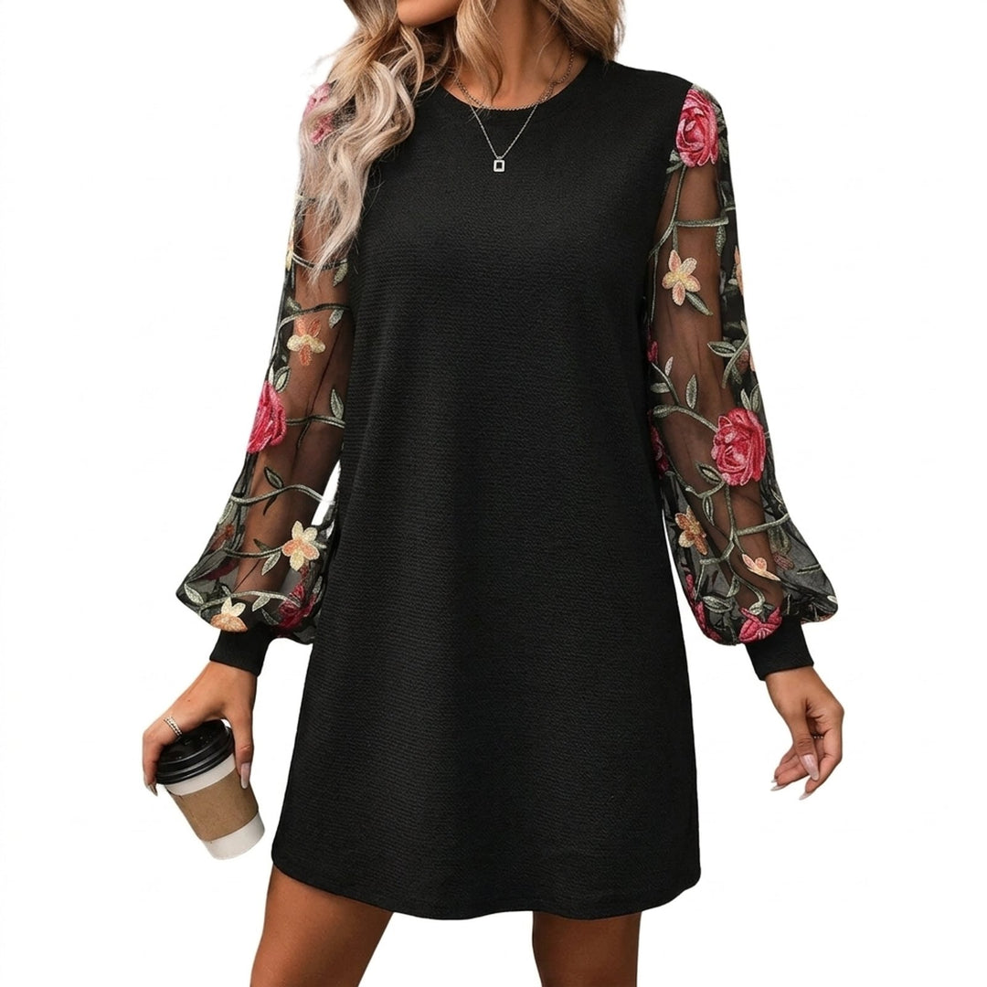 Zoe™ | Floral Embroidered Bishop Sleeve Dress