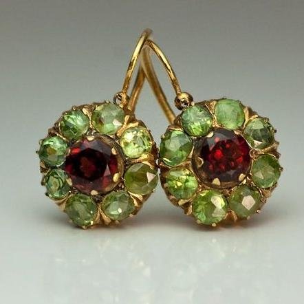 Daniella™ | Round Gemstone Drop Earrings