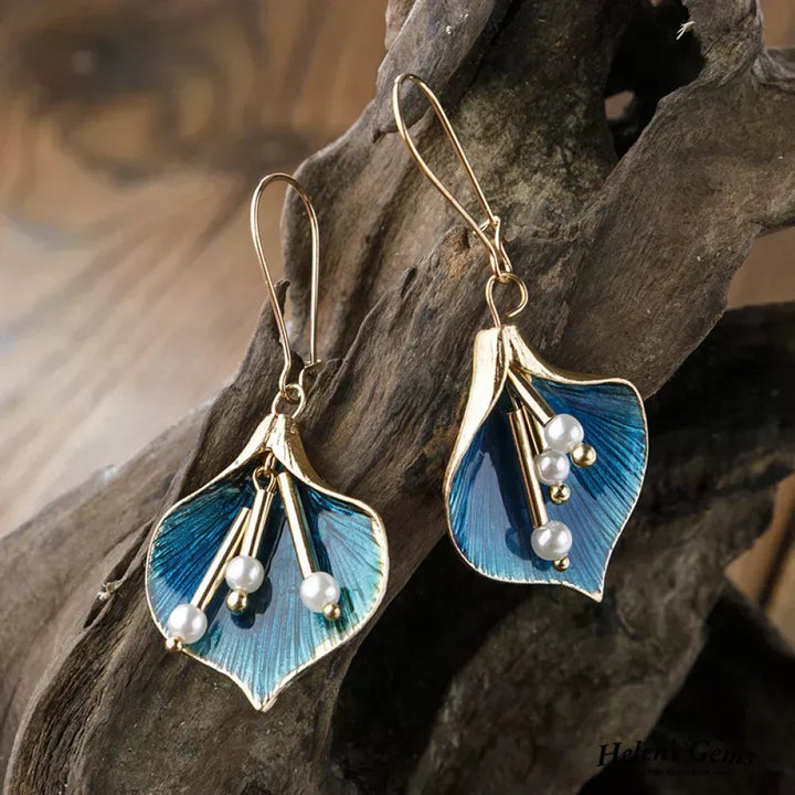 Demi™ | Elegant Floral Drop Earrings with Pearls