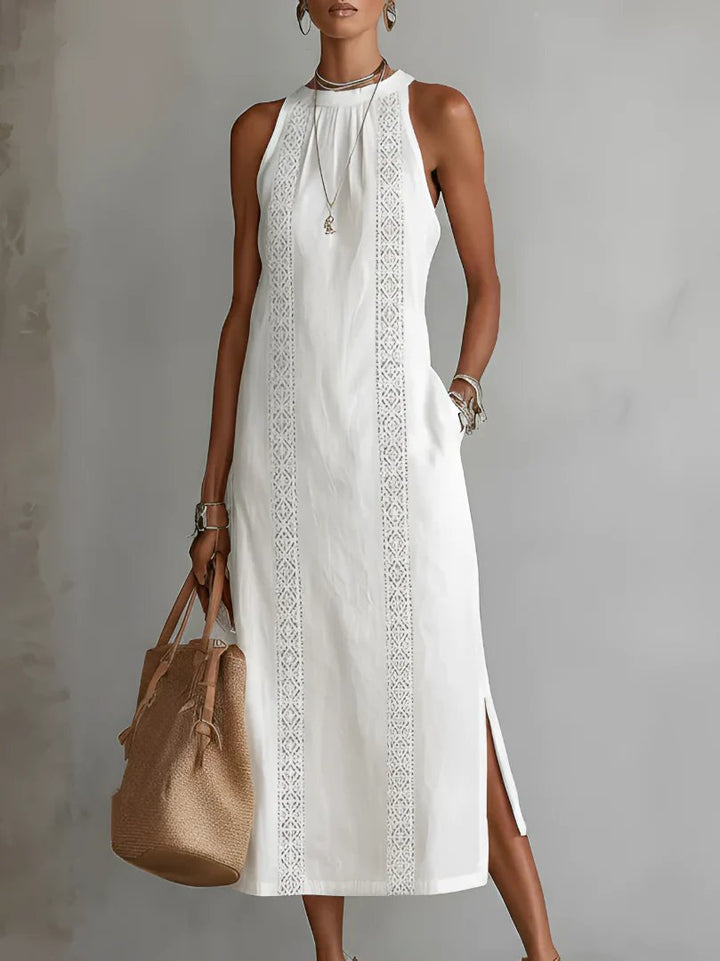 Alana™ | Flowy Midi Dress with High Neck