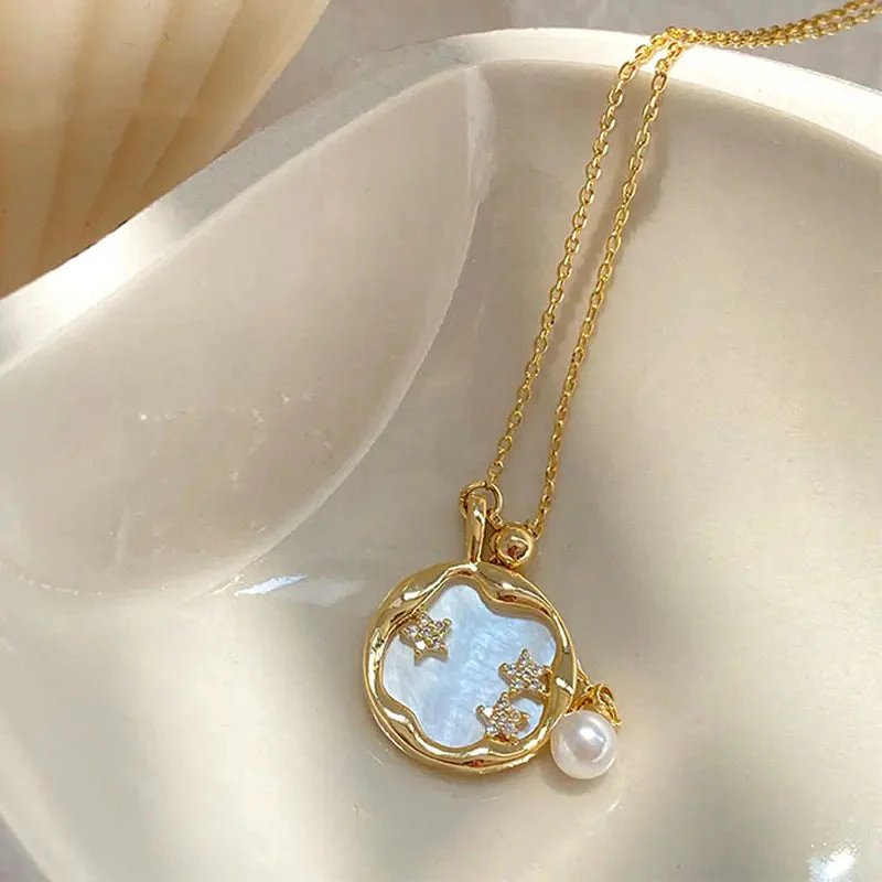 Ximena™ | Moonstone Pendant Necklace with Pearl