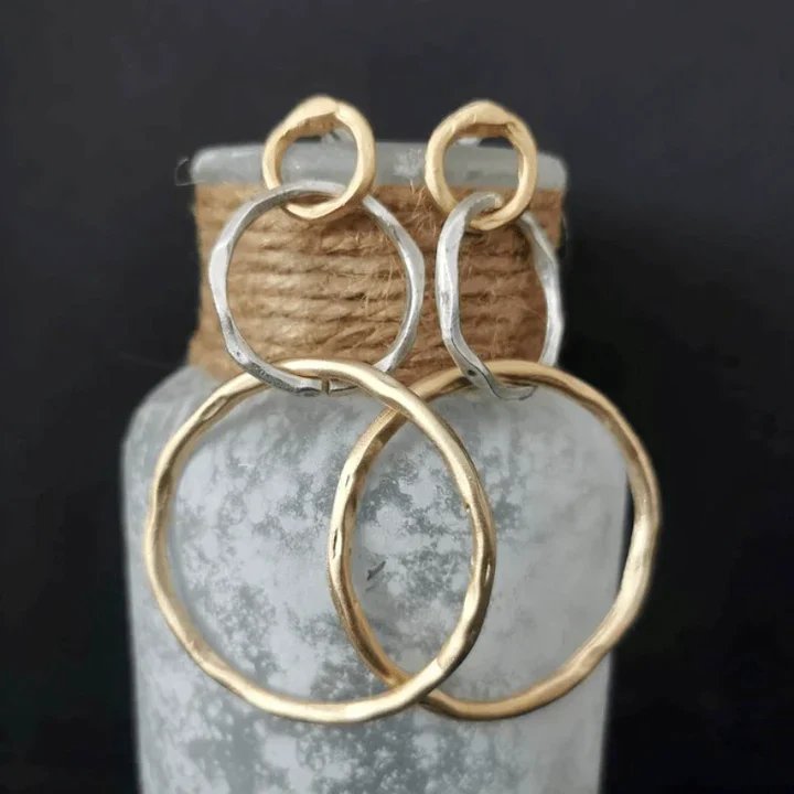 Emersyn™ | Vintage Gold and Silver Hoop Earrings
