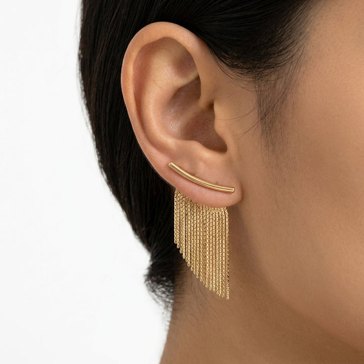 Sloane™ | Fringe Drop Ear Cuff Earrings