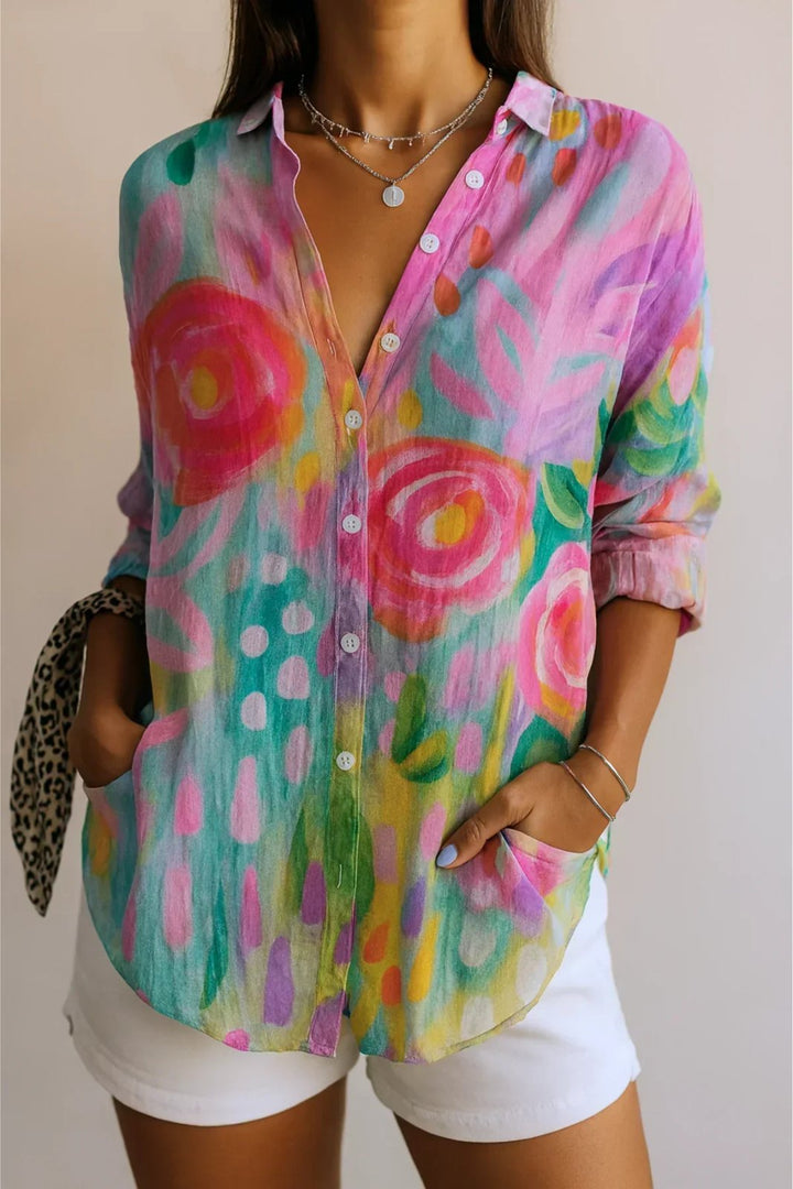 Thea™ | Fade-Resistant Patterned Blouse