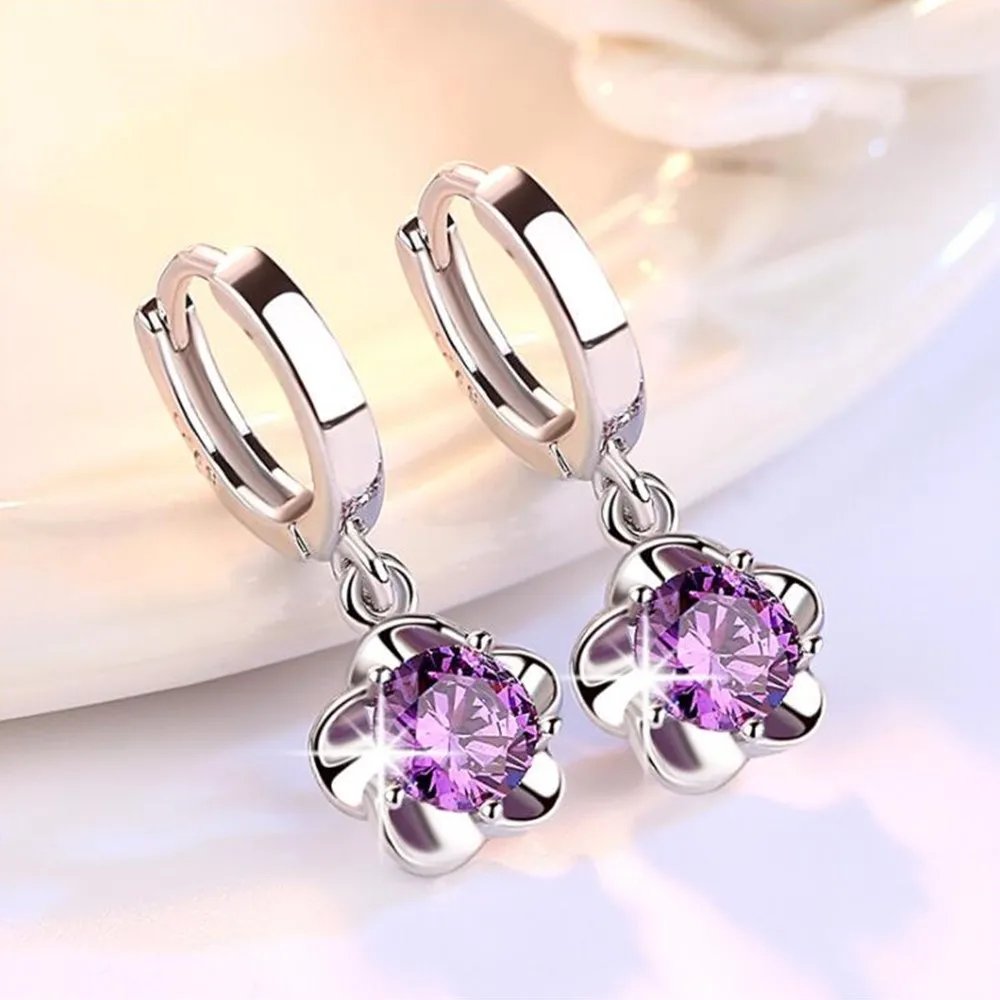 Ophelia™ | Sterling Silver Earrings with Purple Zirconia