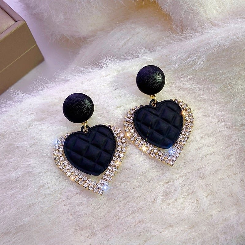 Mya™ | Rhinestone Heart Drop Earrings