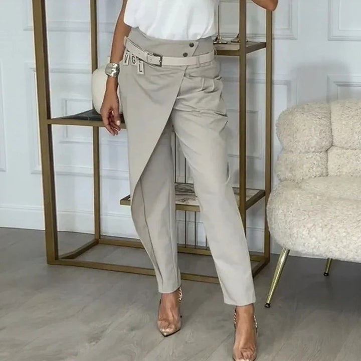 Hailey™ | High Waisted Asymmetric Belt Trousers