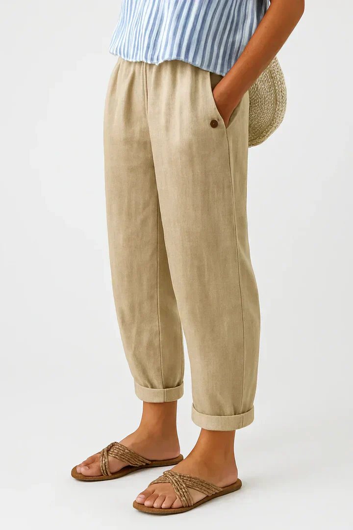 Aria™ | Elastic Waist Straight Leg Trousers