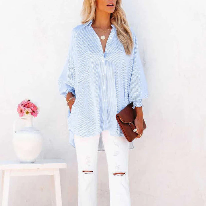 Makayla™ | Relaxed-Fit Striped Button-Up Shirt