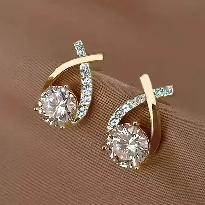 Khloe™ | Geometric Cross Design Stud Earrings