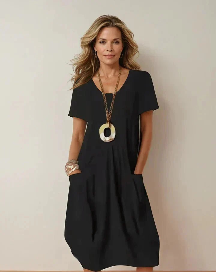 Leah™ | A-Line Round Neck Casual Dress