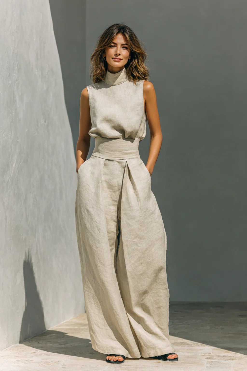 Valeria™ | Minimalist High-Neck Two-Piece Set