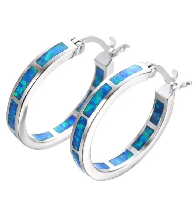 Callie™ | Chic Hoop Earrings with Fire Opal