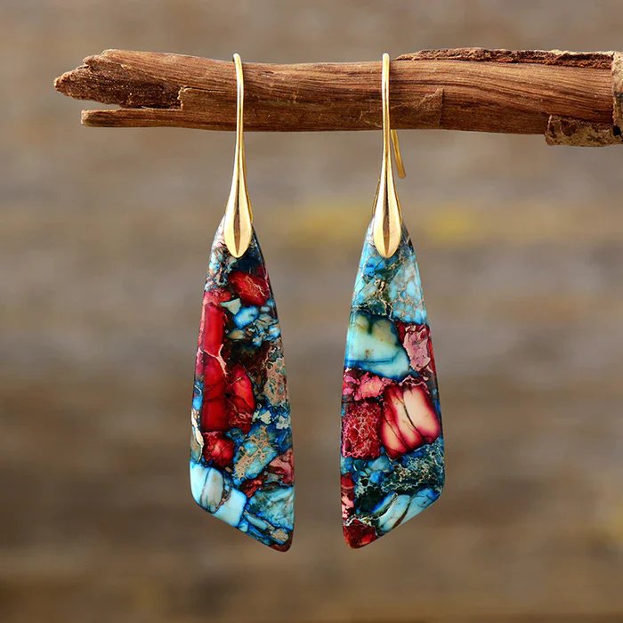 Alina™ | Colorful Stone Drop Earrings