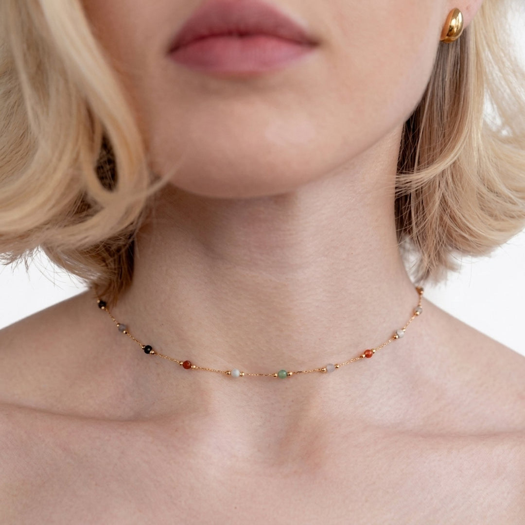 Rachel™ | Minimalist Gemstone Choker Necklace