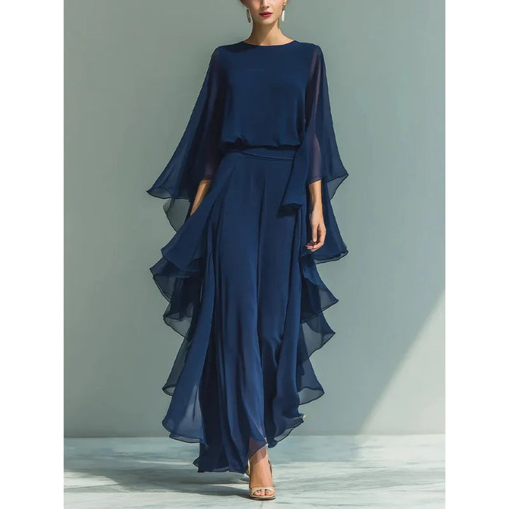 Evelyn™ | Bell Sleeve Ruffle Two Piece Set