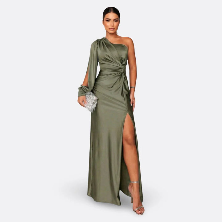 Daphne™ | One-Shoulder Maxi Dress with Twist Detail