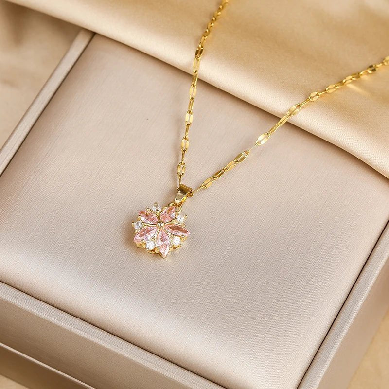 Rosalie™ | 18K Plated Cherry Blossom Pendant Necklace
