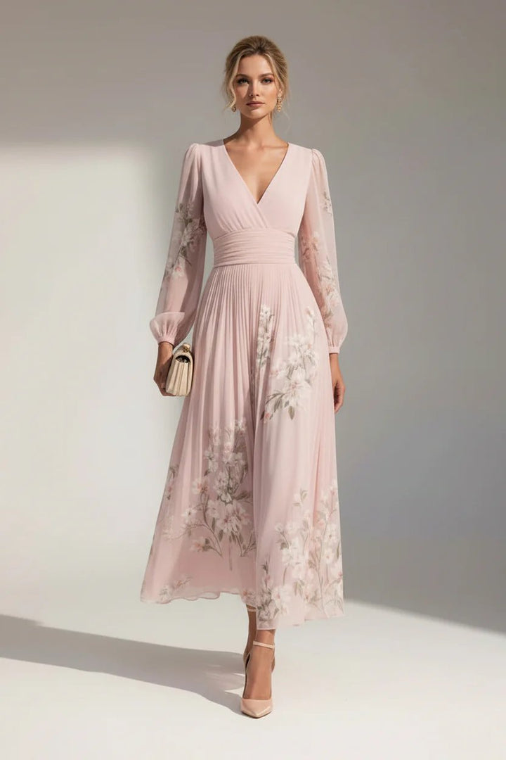 Margot™ | Floral Midi Dress with Defined Waist